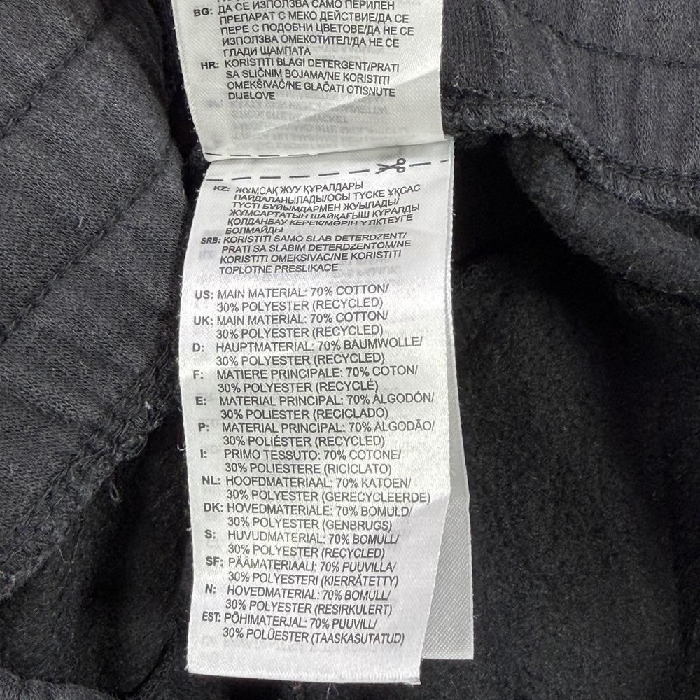 Adidas Sweatpants Men Medium Black Fleece Drawstring Pocket Joggers Gym 3 Stripe - Picture 4 of 8